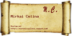 Mirkai Celina névjegykártya